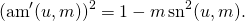 \[(\mathrm{am}'(u,m))^2=1-m\,\mathrm{sn}^2(u,m).\]
