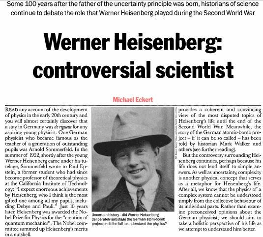 Heisenberg kontrowesja
