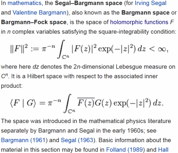Segal-Bargmann space